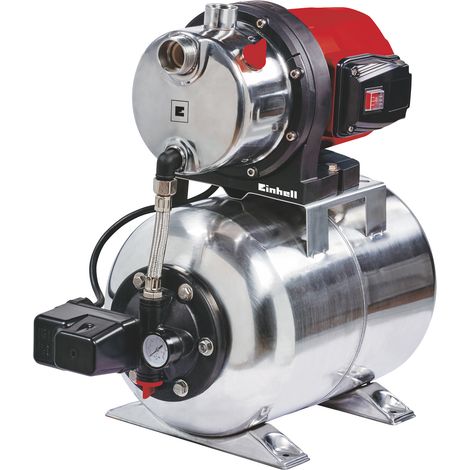 Einhell Hauswasserwerk GC-WW 1250 NN (1200 W, max. 5 bar, 5000 L/h Fördermenge, max. 50 m Förderhöhe, wartungsfreier Motor, Wasserablassschraube, 20 L Edelstahldruckkessel) (1/5)