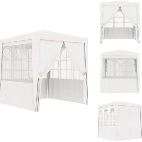 Tente de réception avec parois latérales 2x2 m Blanc 90 g/m² - Tente De Réception - Abri Jardin - Gazebo - Parasol - Auvent (1/5)