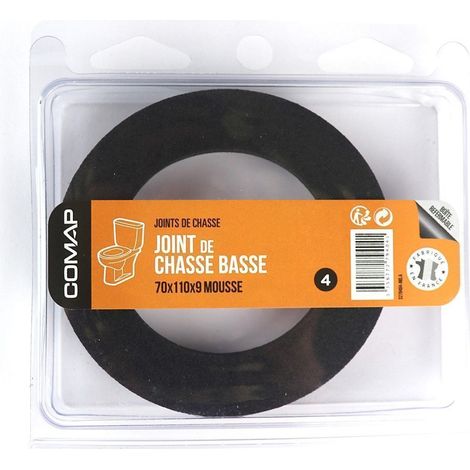 Comap – Joint de chasse basse pour chasse d'eau – Dimensions 70x110x9 – Mousse noire – S279404 (1/2)