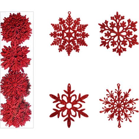 Lot de 40 flocons de neige pailletés colorés pour décoration de sapin de Noël, guirlandes suspendues et fête. (1/5)