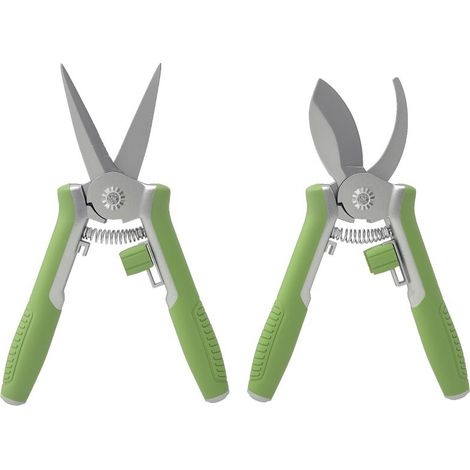 Ensemble d'outils de jardin, 2 pièces, outils de jardin en acier inoxydable avec sécateur et ébrancheur, kit de jardinage, cadeau pour jardiniers (femmes et hommes), vert et argent