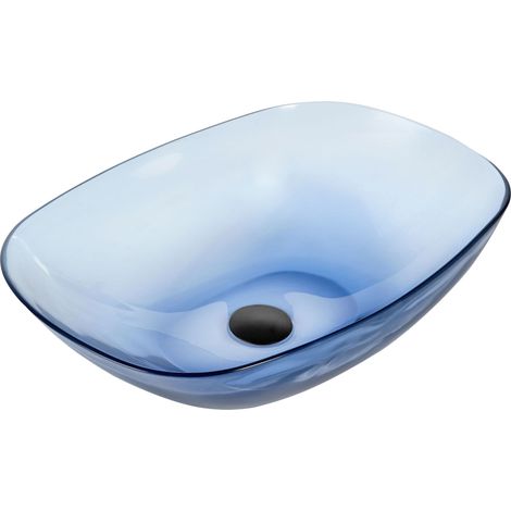 Aufsatzwaschbecken MOENGO 54 x 36 cm Mineralwerkstoff Blau