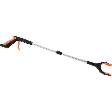 Pince ramasse-déchets orange pliable légère rotative multifonction outil de préhension manuel (1/5)