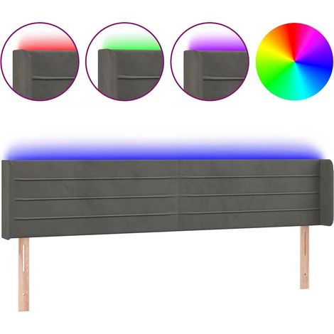 Maison Exclusive - Cabecero con LED de terciopelo gris oscuro 183 (1/5)