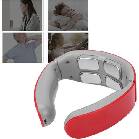 Massageur cervical électrique en forme de U - 6 modes et 9 niveaux - Soulagement des douleurs d'épaules et cervicales - Appareil de massage vertébral