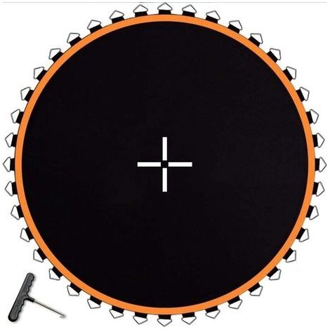 Trampolines, tapis de saut de remplacement pour trampoline, tapis de remplacement imperméable et anti-UV de 2,4 m, tapis de rebond élastique de remplacement pour trampoline à cadre rond (1/4)