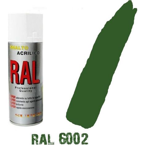 Bomboletta spray verde foglia ral 6002 acrilico vernice brillante lucido