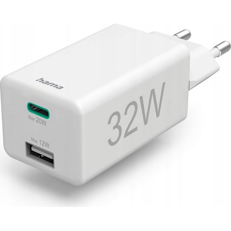 Mini caricabatterie da parete PD QC da 32 W, 1 porta USB-C, 1 porta USB-A, 1 pz. (1/5)