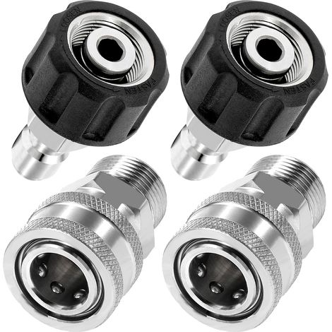 Pressure Washer Adapter M22 14mm to M22 Stainless Steel 5000PSI 4pcs 4pcs (1/5)