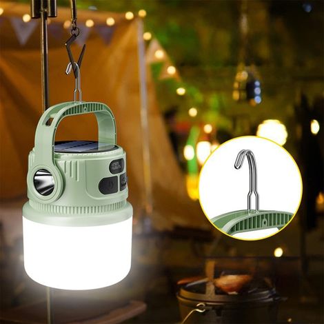Lanterne Solaire LED - Étanche - Pour Camping Extérieur Jardin Patio Marché - 16 x 10 x 10 cm - Rechargeable - 1 Pièce (1/5)
