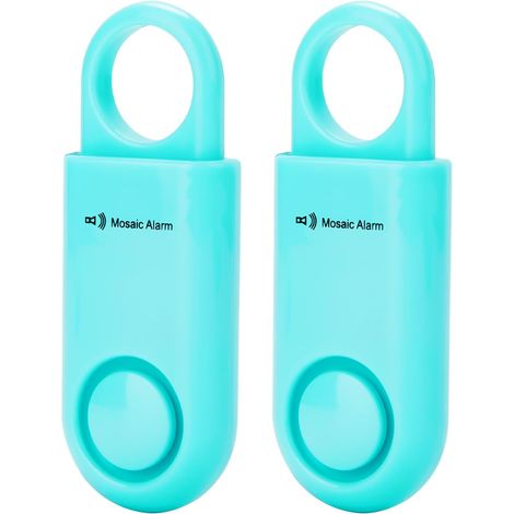 Lot de 2 Alarmes de Sécurité Personnelle 130 DB avec Batterie Remplaçable Sirène SOS Forte pour Femmes, Étudiantes et Enfants Alarme Randonnée, Camping et Anti-Ours. Aqua (1/5)