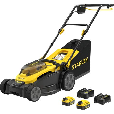 Tondeuse poussée 37 cm BRUSHLESS 18V - 2 x 4 Ah V20 - STANLEY POWERTOOLS - SCMWP3701M2-QW