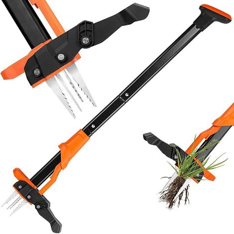 Désherbeur Manuel Vertical, Extracteur de Mauvaises Herbes à Long Manche, Outil de Jardin Ergonomique, Arrache-Racines Résistant Sans Se Pencher (1/4)