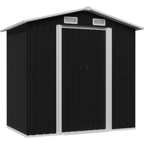 Abri de stockage pour jardin Anthracite Acier 204x132x186 (1/5)