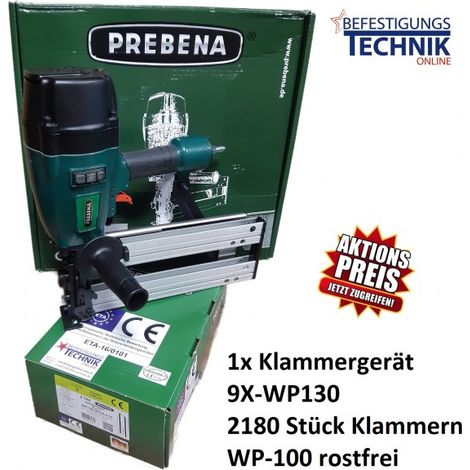 Prebena 9X-WP130 Breitrückenklammergerät 75-130mm + WP Breitrückenklammer 100mm KL-62-9X-WP130.100