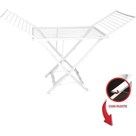 STENDIBIANCHERIA STENDINO PIEGHEVOLE CON RUOTE BALCONE ESTERNO 18 METRI MT 400DU