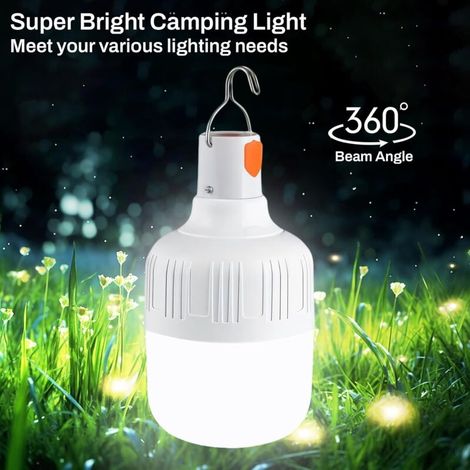 Lampada da campeggio a LED, ricaricabile tramite USB, 3 modalità di illuminazione, luminosità regolabile, lanterna portatile per esterni ideale per campeggio, pesca, escursionismo e in caso di interru (1/4)