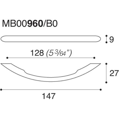 MANIGLIA 960 B MM.128 ORO LUCIDO (1/2)