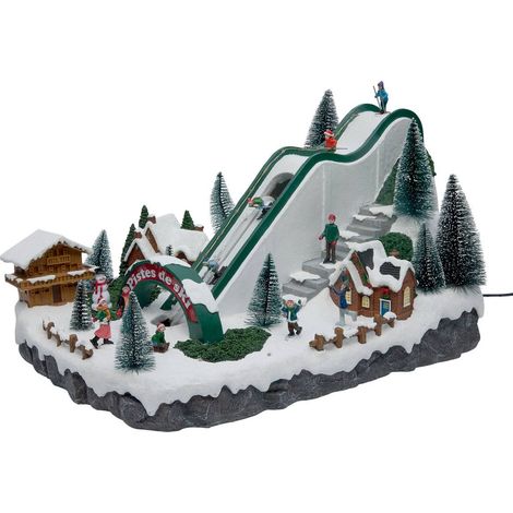 Village de Noël lumineux piste de ski animé et musical 49 LED sur secteur - Feeric lights & christmas (1/2)