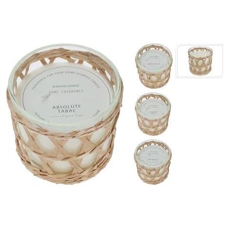 Bougie parfumée en verre, pot en verre H12cm, bougie aromatique 12x12cm, décoration chaleureuse, cadeau idéal, lot unique, parfum longue durée. (1/4)