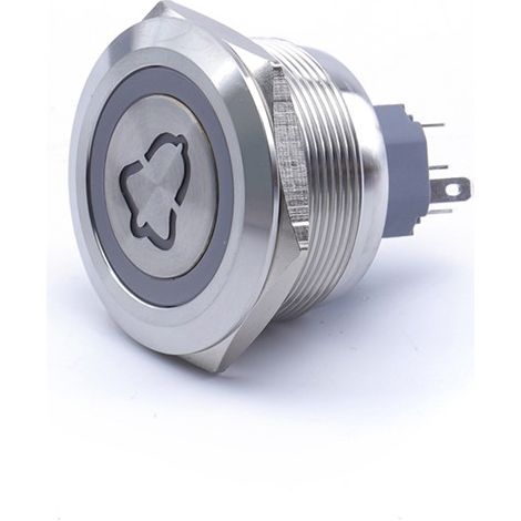 Pulsante campanello 30x35MM LED blu monostabile argento antivandalo 250V 5A (1/5)