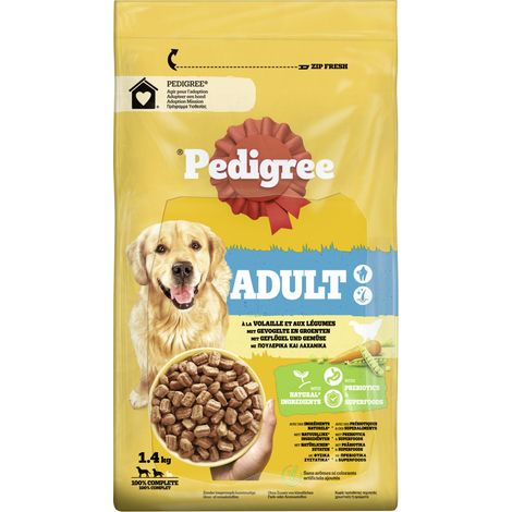 Pedigree Hundetrockenfutter Adult Medium 1,4 kg Geflügel & Gemüse