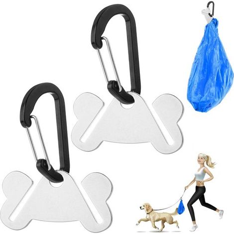 Dailygoods Kotbeutelhalter Freihändiger Halter Hundekotbeutelspender 2 Stück Zinklegierung Praktisches Zubehör (1/5)
