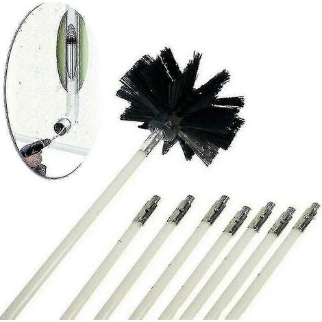 Kit de nettoyage de cheminée à perceuse comprenant tiges et brosses (1/5)