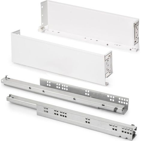 Tiroir extérieur Simplex 25kg hauteur 122mm, profondeur 490mm, acier, peint en blanc (1/5)