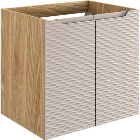 Möbelwaschtisch YOKA – Beige und helles Eichenholz 60 cm