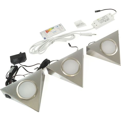 LED-Set PIRA - 3 Strahler inkl. Schalter und Trafo, Neutralweiß