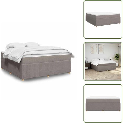 vidaXL Sommier à lattes de lit avec matelas Taupe 180x200 cm Tissu (1/5)