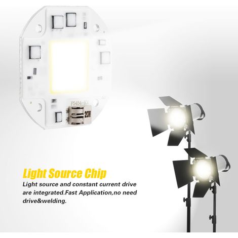 Source lumineuse COB 6000K 20/30/50W AC 100-260V pour projecteurs d'éclairage public (20W 6000K) (1/5)