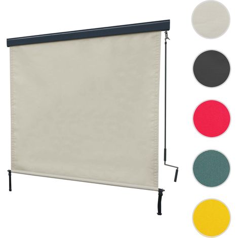Mendler – Store enrouleur vertical extérieur 250x180 cm – Protection anti-UV 50 – Mécanisme de manivelle – Montage mural ou plafond – Anthracite - HWC-F42