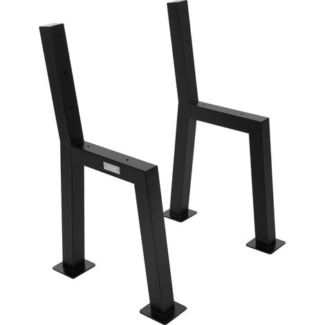 ML-Design Set di 2 Gambe per Panca da Giardino 47 x 77,5 cm in Acciaio Verniciato a Polvere Nero Struttura per Panche da Parco Telaio Resistente alle Intemperie per Esterno Antiruggine con Schienale (1/5)