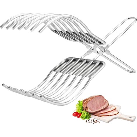 Roasting Tongs, Stainless Steel Roasting Tongs, Slicing Aid, Meat Slicer Separator, Sear Ham, Bread, Grilled and Other Foods (1/5)