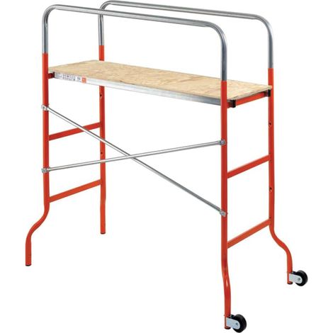 Trabattello GIERRE Supermini ( 144x62x142h cm) in acciaio con ruote - Portata massima 120 Kg altezza massima di lavoro 3,06 metri - Ponteggio con pian (1/5)