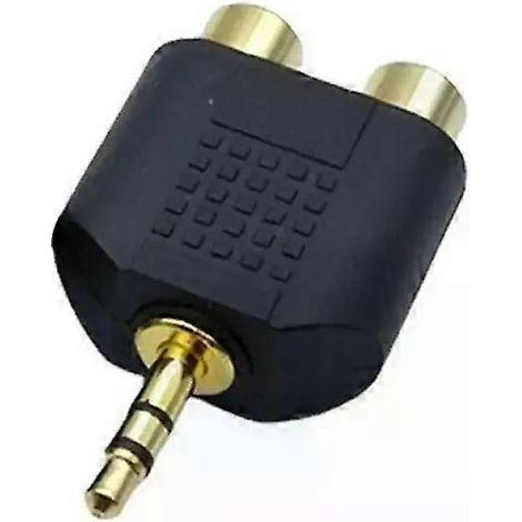 Adaptateur répartiteur jack stéréo 3,5 mm mâle vers 2 RCA femelles (1/4)