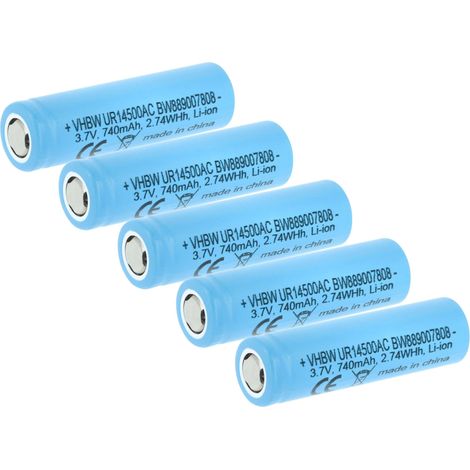vhbw 5x Akku kompatibel mit Braun 51-W1000s, 51-W4200cs, 51-W1600s, 5762, 5764, 60-B1200s elektrische Zahnbürste (740 mAh, 3,7 V, Li-Ion)