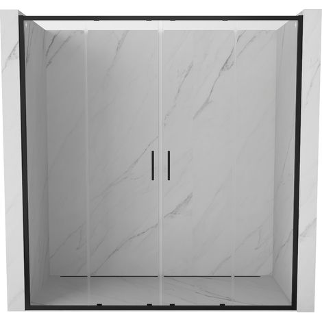 Mexen Exo puertas de ducha dobles correderas 180 cm, transparentes, negras - 8152-180-000-70-00 (1/5)