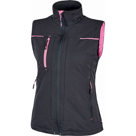 Ã„rmelloser Arbeitsschutzweste SATURN Damen - Grau/Fuchsia L
