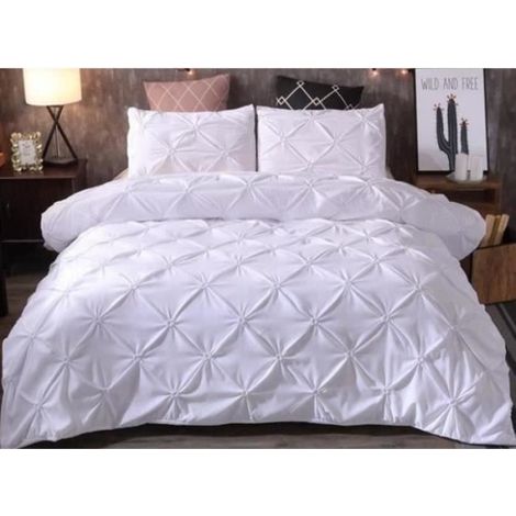 Parure De Lit - 220x240cm - 3 Pièces - Fibre Polyester Ultrafine - Blanc (1/4)