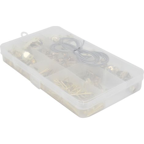 Kit de 240 clous muraux sans trace de style européen doré, crochets en acier pour cadres photo (1/5)
