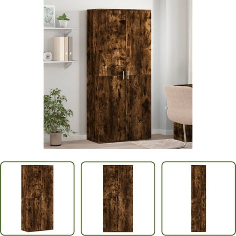 Schuhschrank Räuchereiche - Schuhschrank Räuchereiche 80x39x178 cm Holzwerkstoff (1/5)