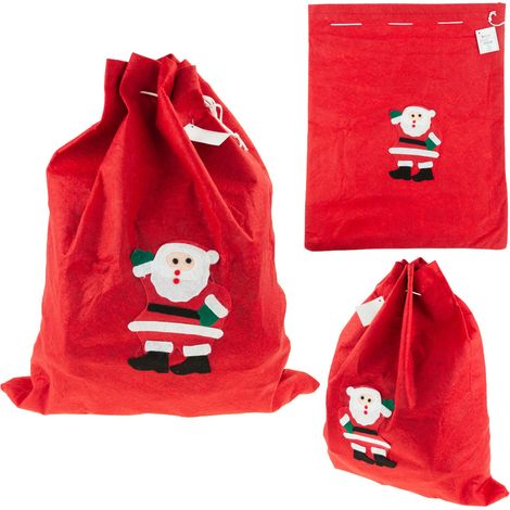 TG53109 SACCHETTO DI BABBO NATALE 40X30 SACCHETTI REGALO GRANDI ROSSI CONFEZIONE REGALO