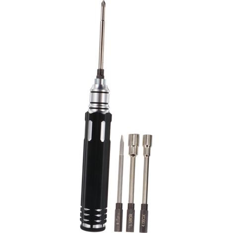 Kit de Tournevis de Précision Multifonction, Acier Noir Embouts Remplaçables, Format Portable, Usage Maintenance Mécanique et Assemblage Électronique (1/5)