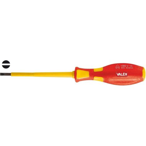 Cacciavite isolato 1000V a taglio flat 3X75MM 1463830 VALEX