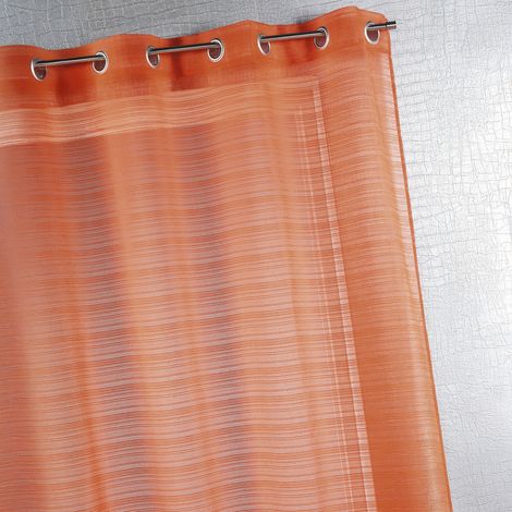 Voilage à fines rayures prêt à poser Orange 140x240 cm