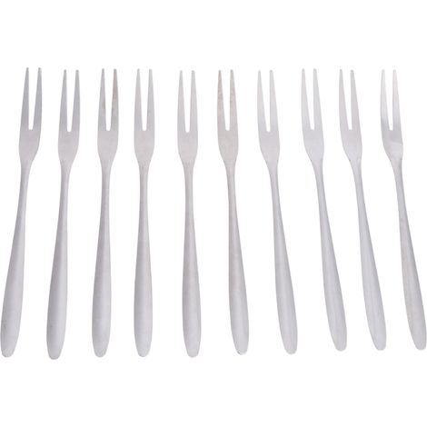Fourchette Fruits Et Legumes - Acier Inoxydable - 2 Dents - Usage Cuisine Salon Salle A Manger - Lot De 10 (1/5)