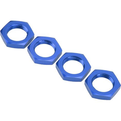 4 pièces Écrous de moyeu hexagonal 17mm en alliage d'aluminium pour voiture RC 1/8, accessoire amélioré bleu (1/5)